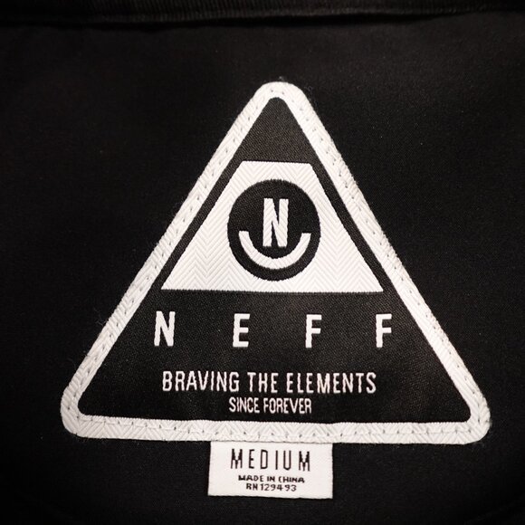 Neff Softshell Jacket Men’s Medium Black Hooded Zip Front Streetwear Snow Urban - Picture 4 of 14